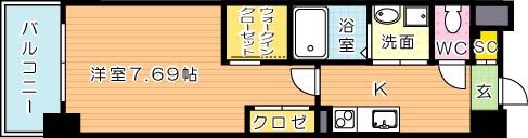 ウイングス穴生 505号室 間取り