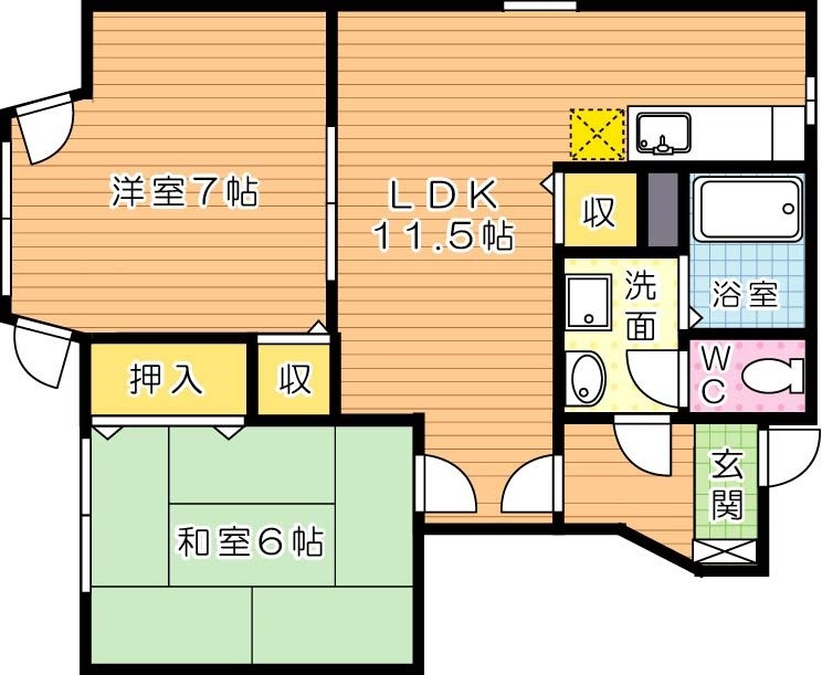 サンコーポ本城　Ａ棟 間取り図