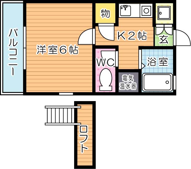 フロットハウス 203号室 間取り