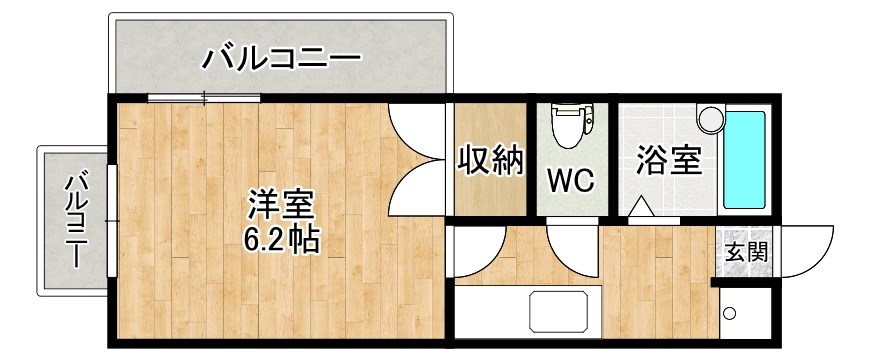 リファレンス北九大前 205号室 間取り