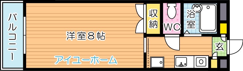 カレッジ花尾 202号室 間取り