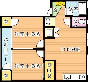 MOON永犬丸（ムーン永犬丸）Ａ棟 間取り図