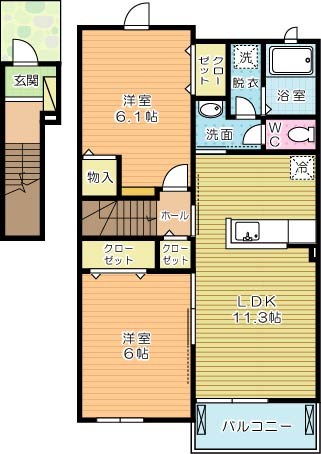 アヴニールⅠ   202号室 間取り