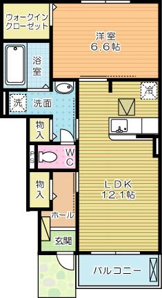 アヴニールⅢ  103号室 間取り