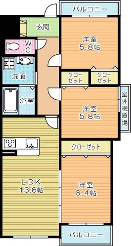 サンビル守恒   105号室 間取り