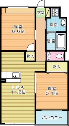 ファミール小倉北 202号室 間取り