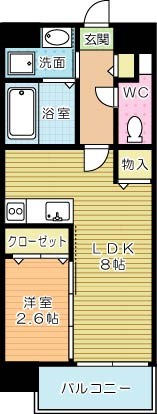 U's Residence 門司港 オーシャンテラス (ユーズレジデンス門司港オーシャンテラス) 203号室 間取り