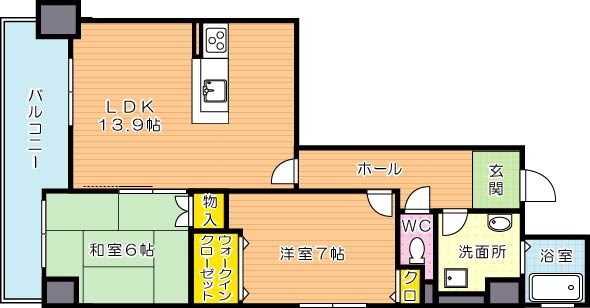 ルワージュ八幡駅前Ⅱ 801号室 間取り