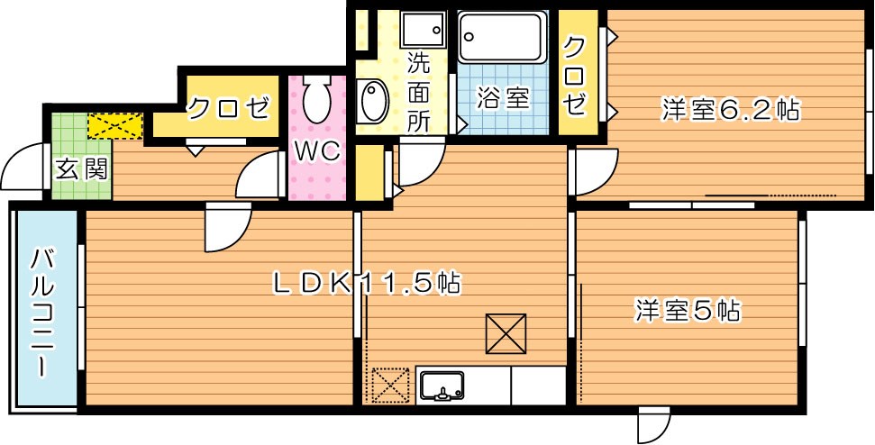 ファイン若松　B棟 間取り図