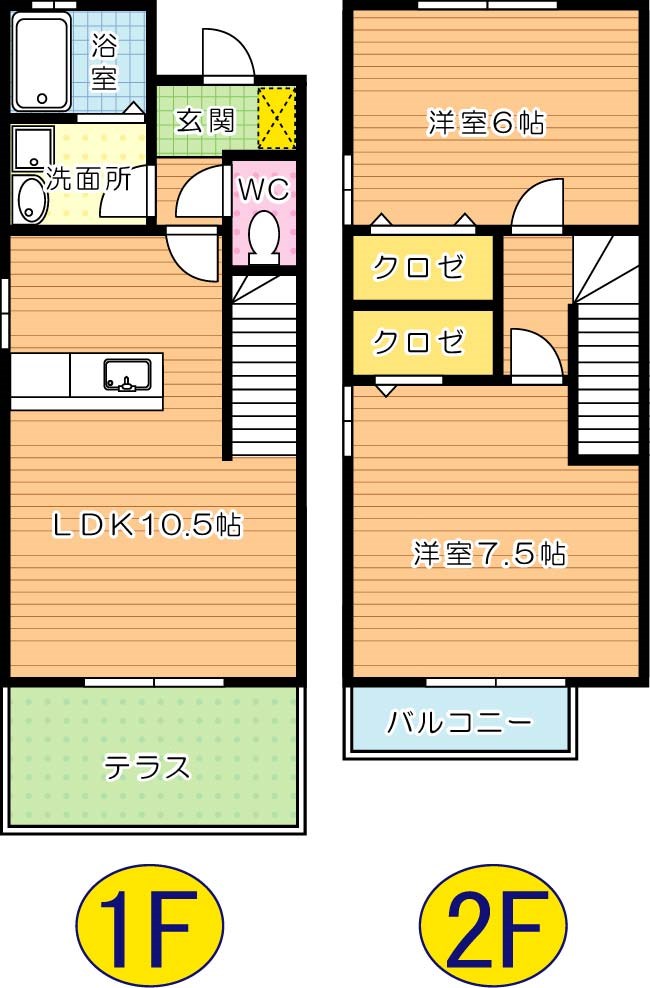 グロワール1番館 105号室 間取り