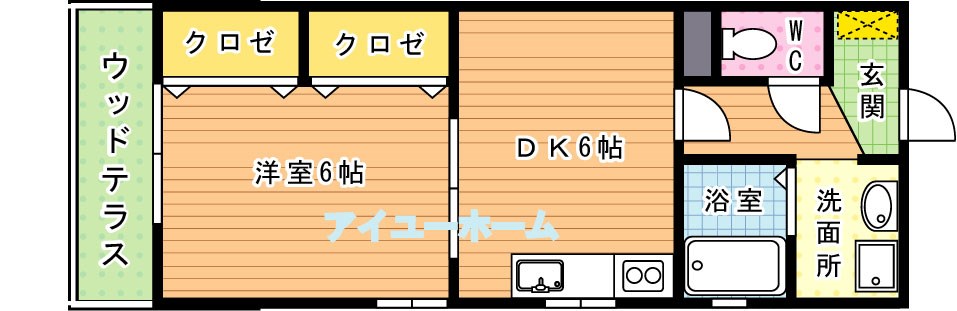 ヴァンソレーユ B棟 103号室 間取り