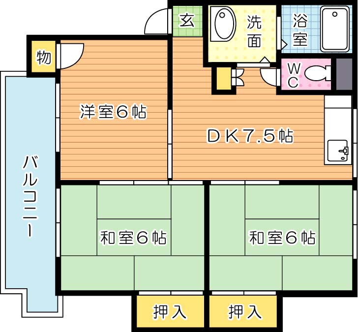 上の原ハイツ　 間取り図