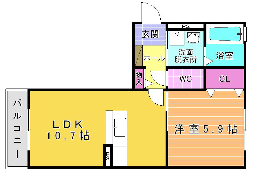 クラヴィエ三萩野Ｆ棟 101号室 間取り