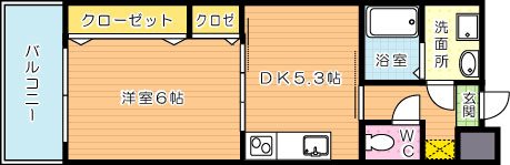 アースコートＹ&rsquo;ｓシティ香春口 403号室 間取り