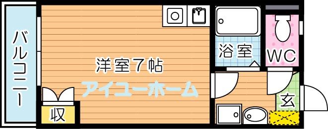 オリエンタル折尾駅 411号室 間取り