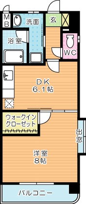 ウイングス片野Ⅱ 808号室 間取り