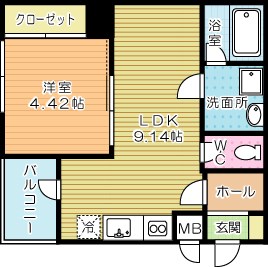 ＷＩＮＧＳ砂津（ウィングス砂津） 405号室 間取り