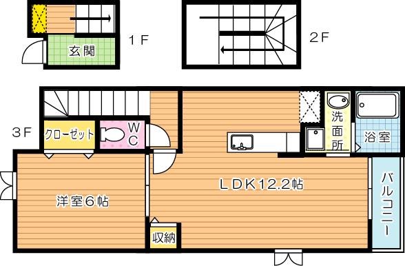 ラインハイム足立山Ｄ棟 303号室 間取り