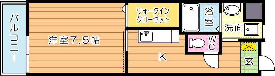  ウイングス里中 405号室 間取り