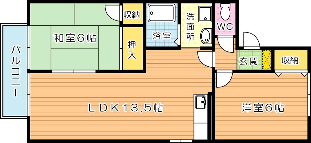 オーク高須　Ｂ棟 201号室 間取り
