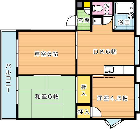  ハイネス穴生 202号室 間取り