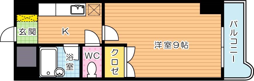 ＫＭマンション産医大前  604号室 間取り