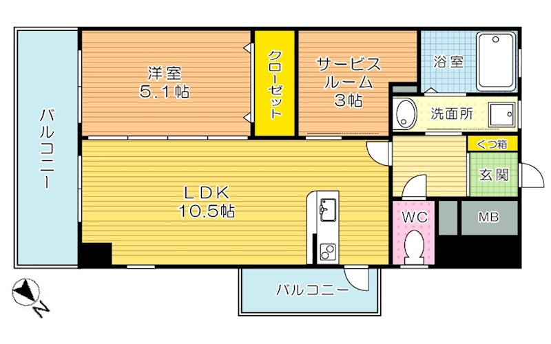 ザ・ヒルズ戸畑 908号室 間取り