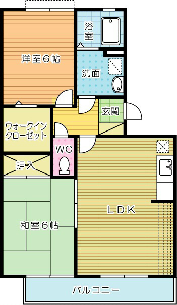クレール徳力 103号室 間取り