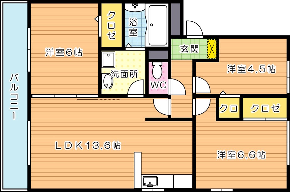 リアンドファミーユ　B棟 間取り