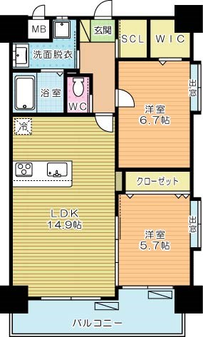 ZEGUNA（ゼグナ） 1503号室 間取り