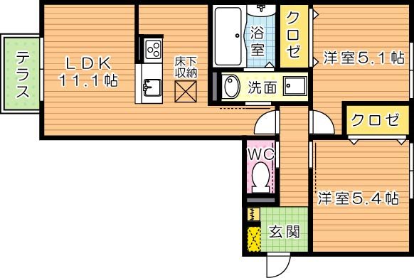 イオメール折尾　B棟 間取り図