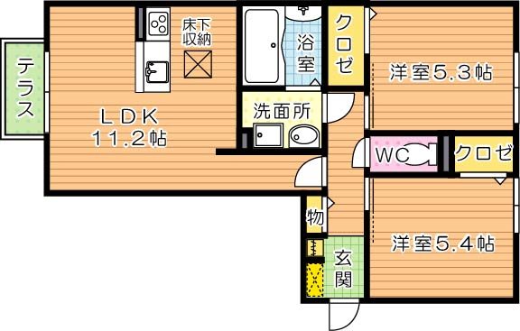 イオメール折尾　B棟 間取り図