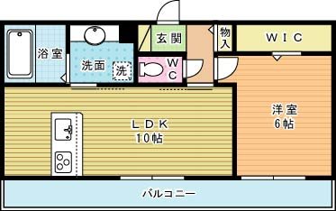 モンステラ朽網駅前 202号室 間取り