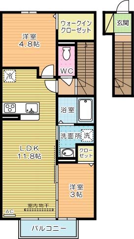 villa　fontaine（ヴィラフォンテーヌ） 203号室 間取り
