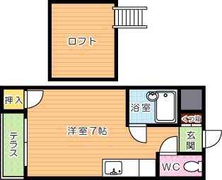 折尾ハイツ 103号室 間取り