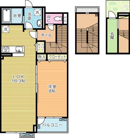 ピラーズ石田 302号室 間取り
