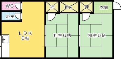 寿荘  208号室 間取り