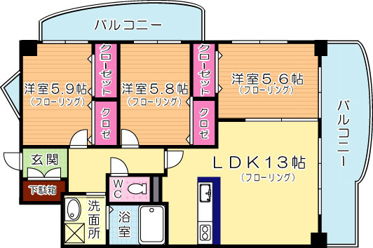 VERDE大手町(ヴェルデ大手町)  201号室 間取り