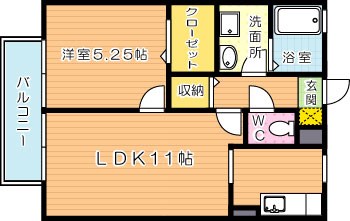 パークサイド東大谷 202号室 間取り