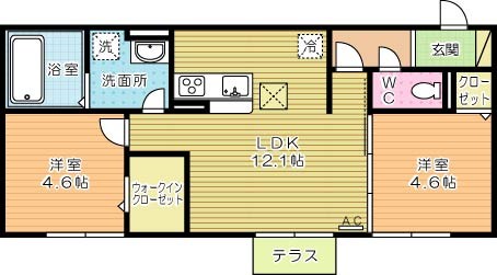 Ｃｌａｉｒｅ　Ｃｏｕｒｔ(クレアコート) 103号室 間取り