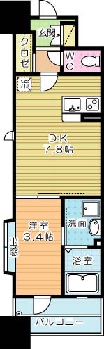 ギャラン竪町Ｎｅｏ（ギャラン竪町ネオ） 2021号室 間取り