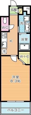 ギャラン竪町Ｎｅｏ（ギャラン竪町ネオ） 1525号室 間取り