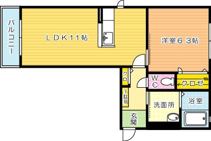 ウィステリア神岳Ａ棟  103号室 間取り