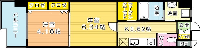 ギャラン柳町 202号室 間取り