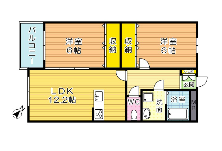 ブランボヌール小倉  403号室 間取り