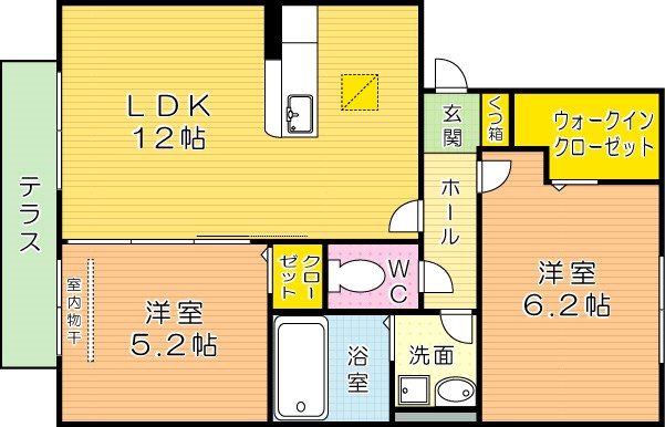 おおくぼの森 Ａ棟  105号室 間取り