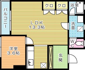 ＦＯＲＺＡ馬借 103号室 間取り