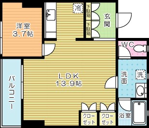 ＦＯＲＺＡ馬借 104号室 間取り