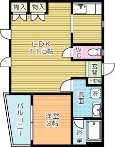 ＦＯＲＺＡ馬借 302号室 間取り