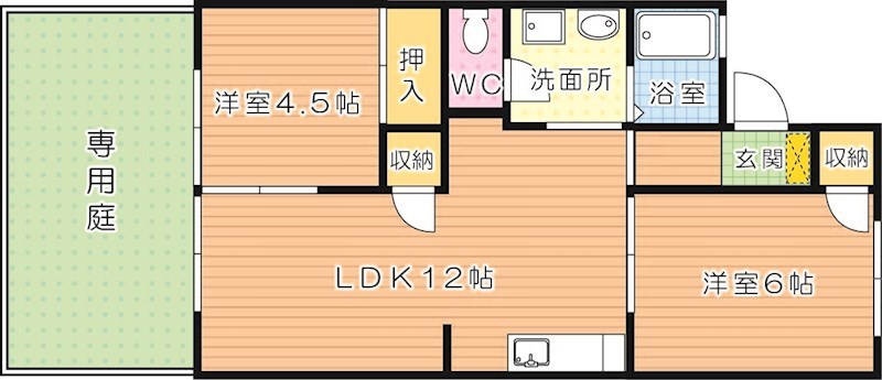 ルナハイツ　A棟 102号室 間取り